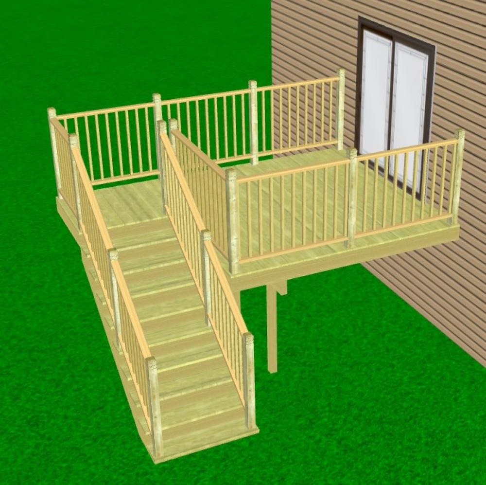 10' x 10' Attached Single Level Deck Material List at Menards®