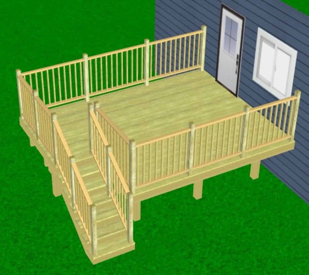 12' x 16' Attached Single Level Deck Material List at Menards®