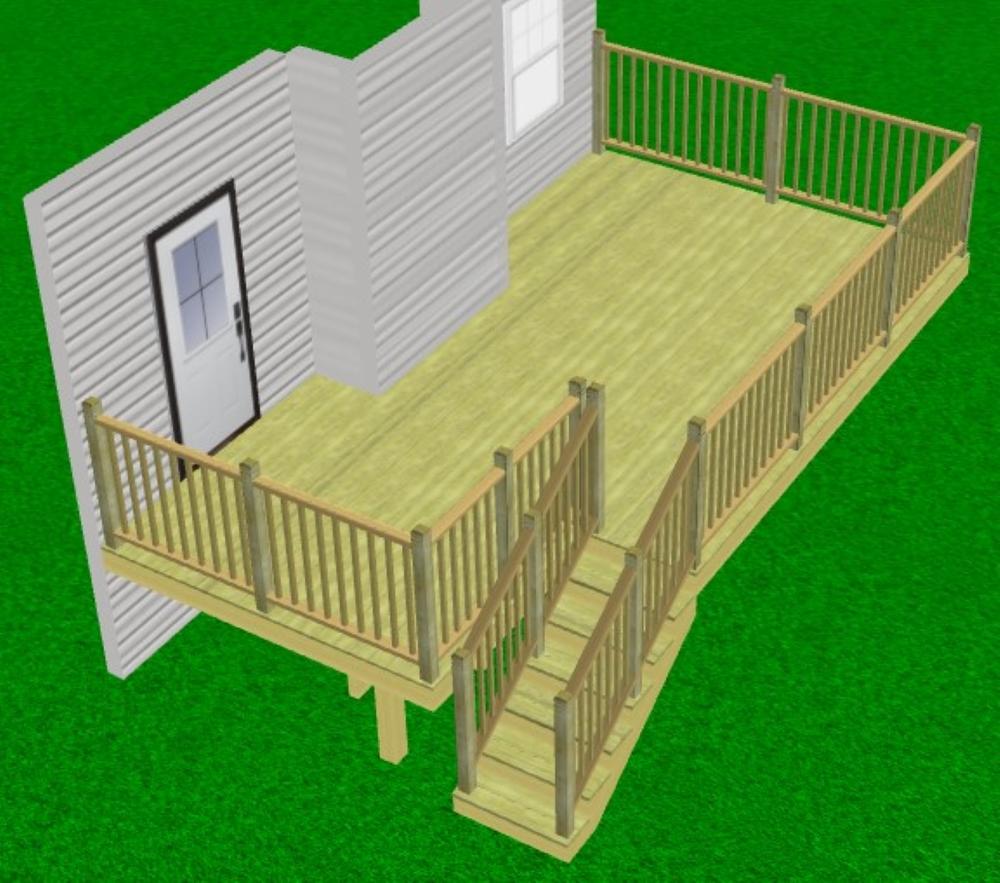 22' x 12' Attached Single Level Deck Material List at Menards®