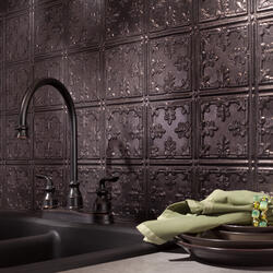 Fasade D6027 Traditional 1 Backsplash Panel, PVC, Smoked Pewter