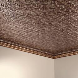 Fasade® Traditional 1 Vinyl 2' x 4' Bermuda Bronze Glue-Up Ceiling Tile ...