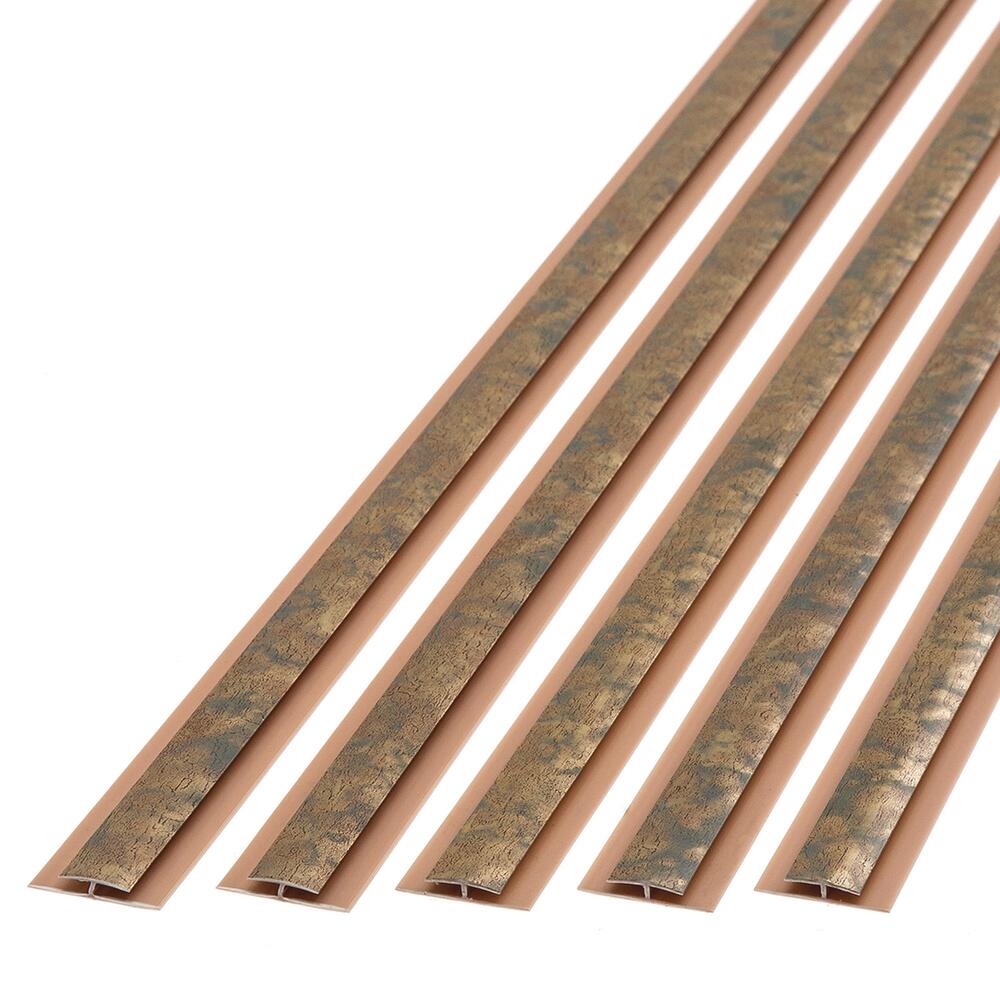 Fasade® 4' PVC Argent Bronze Wall Panel Divider Trim - 5 Pack