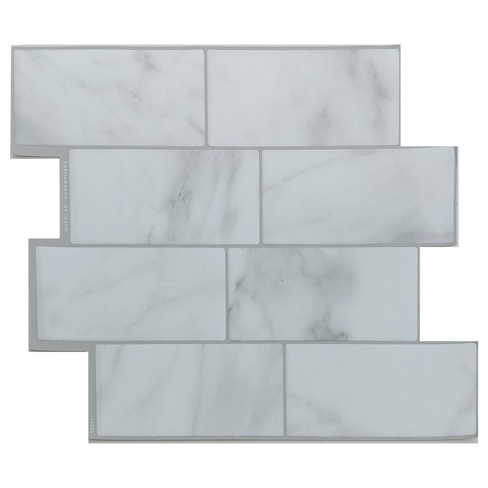 Tack Tile™ Subway White Peel & Stick Vinyl Backsplash Tiles - 3 Pack