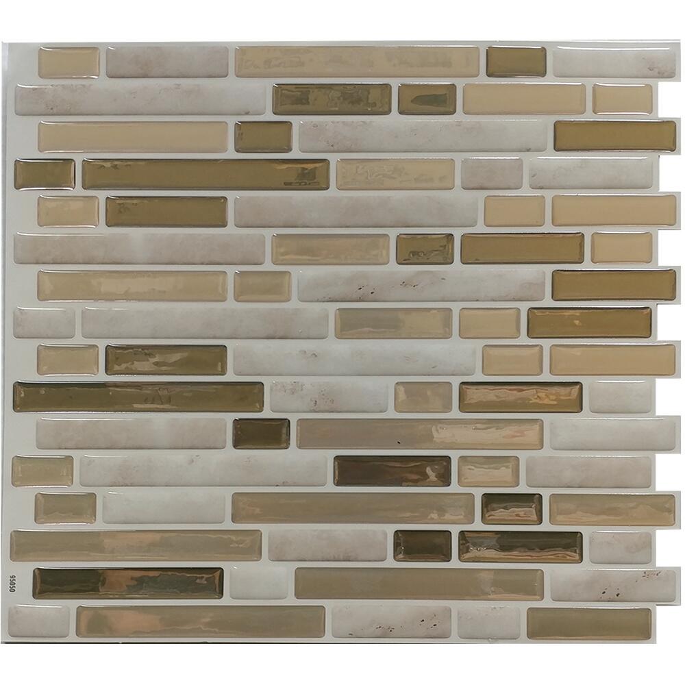 Tack Tile™ Small Mosaic Brown Peel & Stick Vinyl Backsplash Tiles - 3 Pack