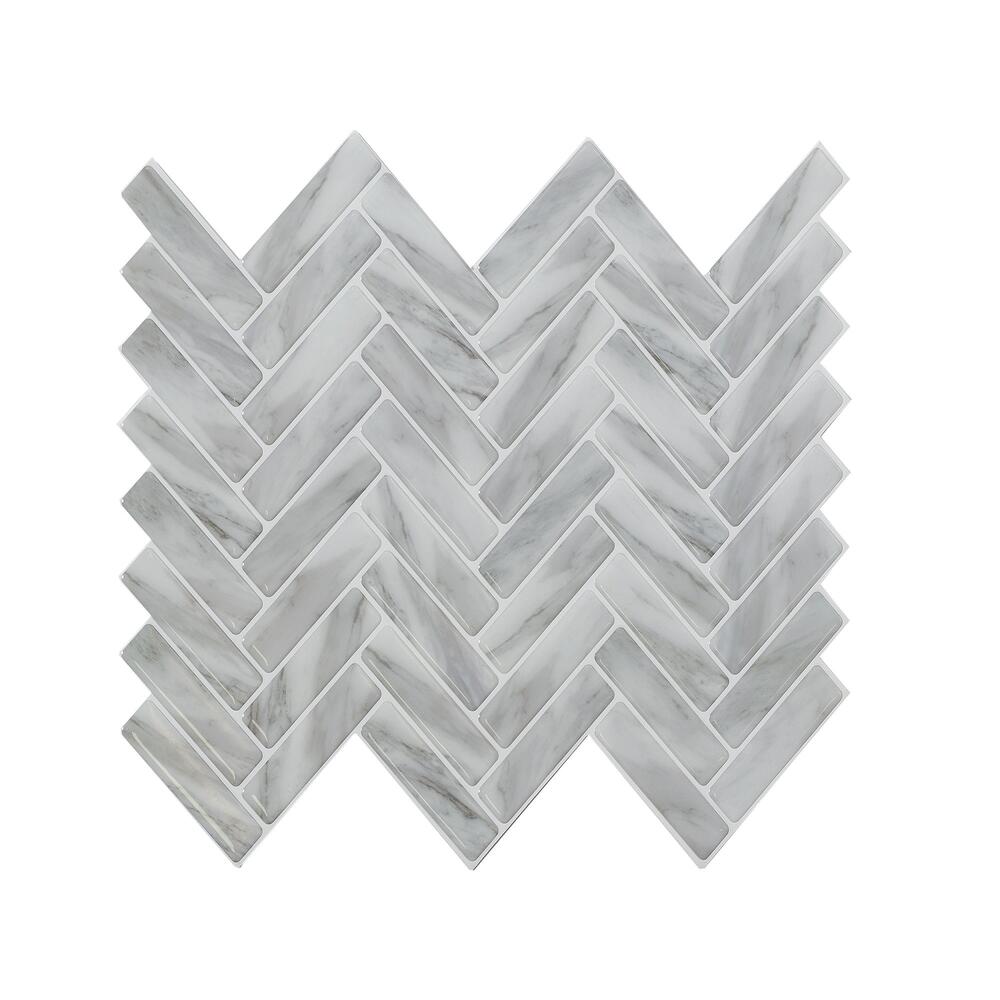 Tack Tile™ Thick Mosaic Brown Peel & Stick Vinyl Backsplash Tiles - 3 Pack