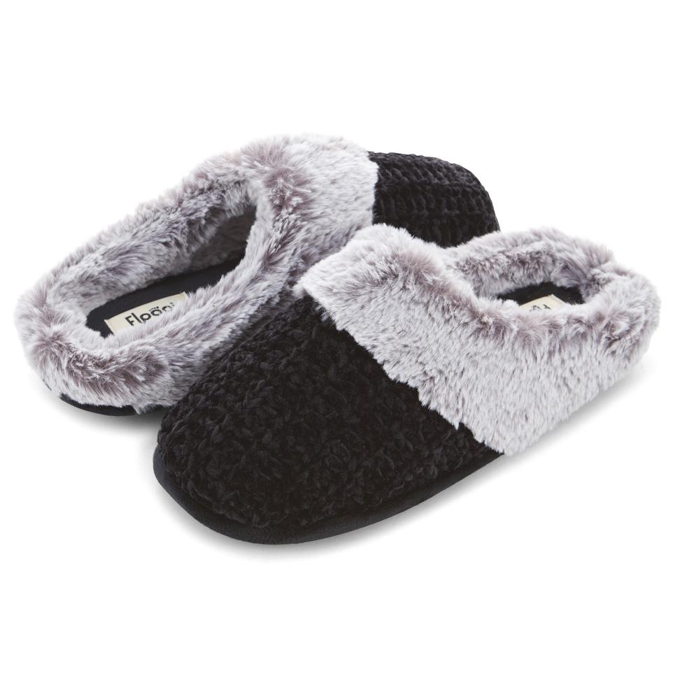 Floopi Ladies Black Large Memory Foam Slippers at Menards