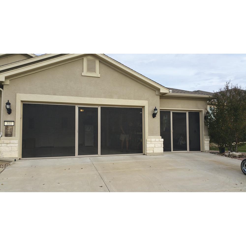 Lifestyle® Screens 6' W x 7' H Garage Door Screen with White Frame, White Superscreen & Passage Door Lifestyle® Screens 6' W x 7' H Garage Door Screen with White Frame, White Superscreen & Passage Door