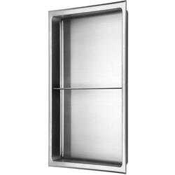 AKDY 12-in x 24-in Matte Black Stainless Rectangular Shower Niche