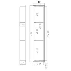 AKDY 8-in x 36-in Matte Black Stainless Rectangular Shower Niche