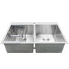 Karran Drop-In 33" Brown Quartz 1-Hole Double Bowl Kitchen Sink