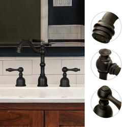 Akicon Two-Handle 8" Widespread Oil-Rubbed Bronze Bathroom Faucet at ...
