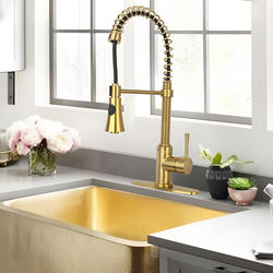 Akicon One-Handle Pull-Down Brushed Gold Kitchen Faucet at Menards®