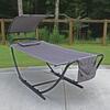 Backyard Creations® Gray Polyester Foldable Hammock with Canopy