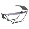 Backyard Creations® Gray Polyester Foldable Hammock with Canopy