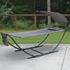 Backyard Creations® Gray Polyester Foldable Hammock with Canopy