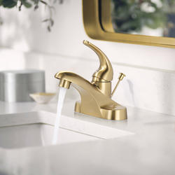WOWOW® One-Handle 4" Centerset Brushed Gold Bathroom Sink Faucet at Menards®