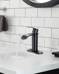 WOWOW® WaterFall One-Handle 4" Centerset Oil-Rubbed Bronze Bathroom ...