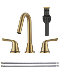 WOWOW® Two-Handle 8" Widespread Brushed Gold Bathroom Sink Faucet at ...