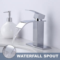 WOWOW® WaterFall One-Handle 4" Centerset Chrome Bathroom Sink Faucet at ...