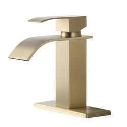 WOWOW® WaterFall One-Handle 4" Centerset Gold Bathroom Sink Faucet at ...