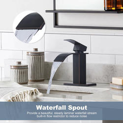 WOWOW® WaterFall One-Handle 4" Centerset Oil-Rubbed Bronze Bathroom ...