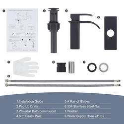 WOWOW® WaterFall One-Handle 4" Centerset Oil-Rubbed Bronze Bathroom ...