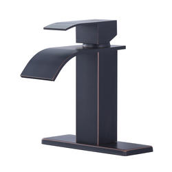 WOWOW® WaterFall One-Handle 4" Centerset Oil-Rubbed Bronze Bathroom ...
