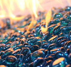 Aqua Blue Luster Fire Beads - Fire Glass / American Fireglass