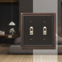 Continental Aged Bronze Cast - 3 Rocker Wallplate –