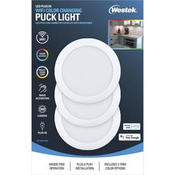 Westek 3 1/4W White LED Puck Lights Set of 3 with Remote - #857H1