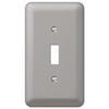 Amerelle® Devon Brushed Nickel Stamped Steel 1-Gang Toggle Wall Plate