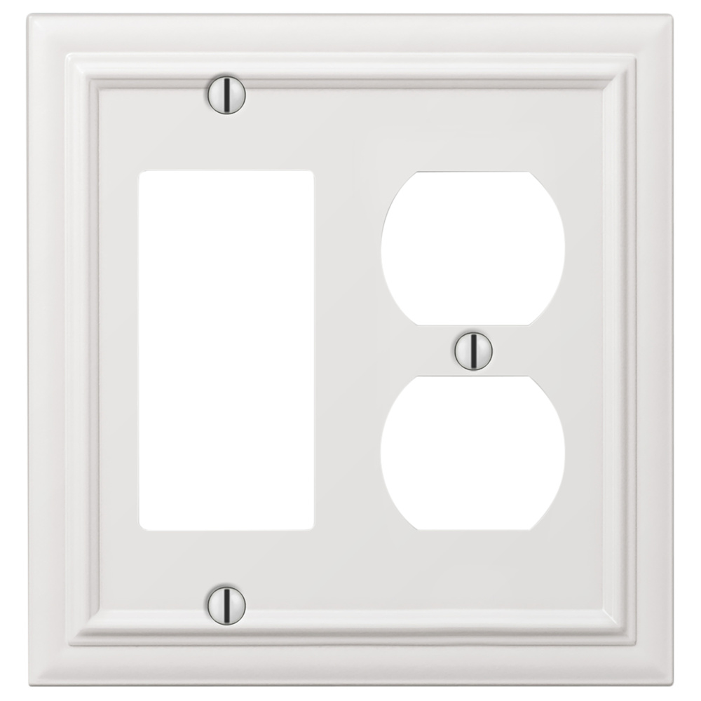 Amerelle 2RPW Placca Per Interruttori In Acciaio Decorative – Angoli Arrotondati, Colore Pewter
