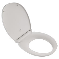 American Standard Contemporary Round White Plastic Slow-Close Toilet ...