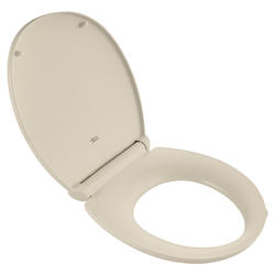 American Standard Contemporary Round Bone Plastic Slow-Close Toilet ...