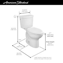 American Standard Touchless 2-Piece White Tall Elongated Toilet at Menards®