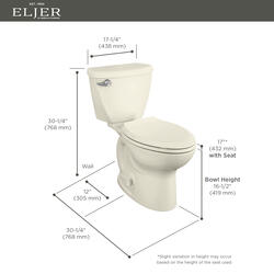 Eljer Diplomat™ 2-Piece Biscuit Tall Elongated Toilet at