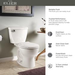 Eljer Diplomat™ 2-Piece White Standard Height Round Toilet at Menards®