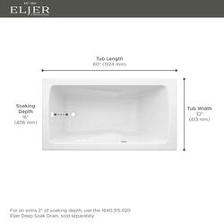 Whisper Brand New Royal A1612 Air-Jet Drop-In Jetted Bathtub