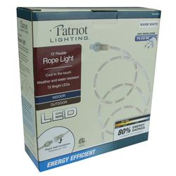 PATRIOT LIGHTING 12ft Flexible Rope Light LED Red/White/Blue Striped  346-2403 for sale online