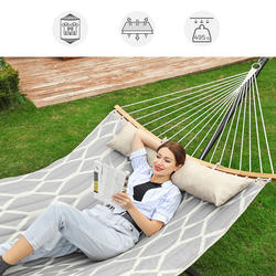 Backyard Creations® Quilted Hammock with Curved Bamboo Spreaders