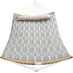 Backyard Creations® Quilted Hammock with Curved Bamboo Spreaders