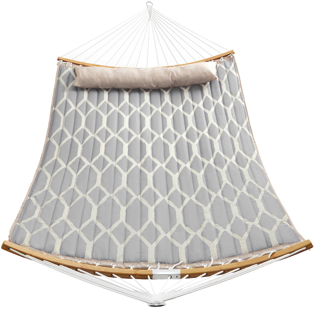 Backyard Creations® Quilted Hammock with Curved Bamboo Spreaders