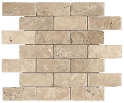 Ellis + Fisher® Avorio Travertine Brick Joint 12 x 12 Stone Mosaic Tile ...