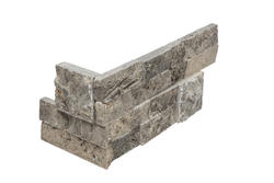 Ellis + Fisher Platinum Gray Travertine Ledger Stone Veneer Siding