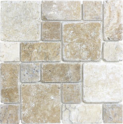 Ellis + Fisher Avorio Travertine Roman Pattern 12 x 12 Stone Mosaic Tile Ellis + Fisher Avorio Travertine Roman Pattern 12 x 12 Stone Mosaic Tile