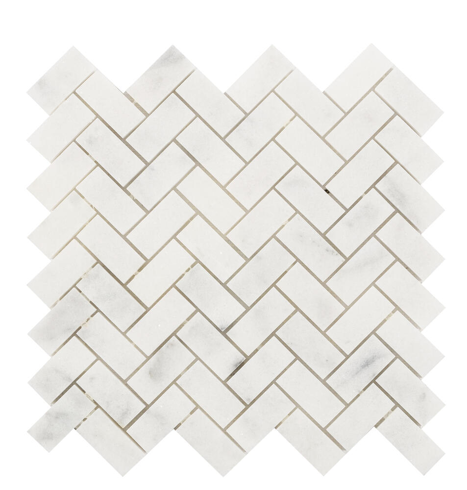 Ellis + Fisher Bianco 11 x 11 Herringbone Marble Mosaic Tile Ellis + Fisher Bianco 11 x 11 Herringbone Marble Mosaic Tile