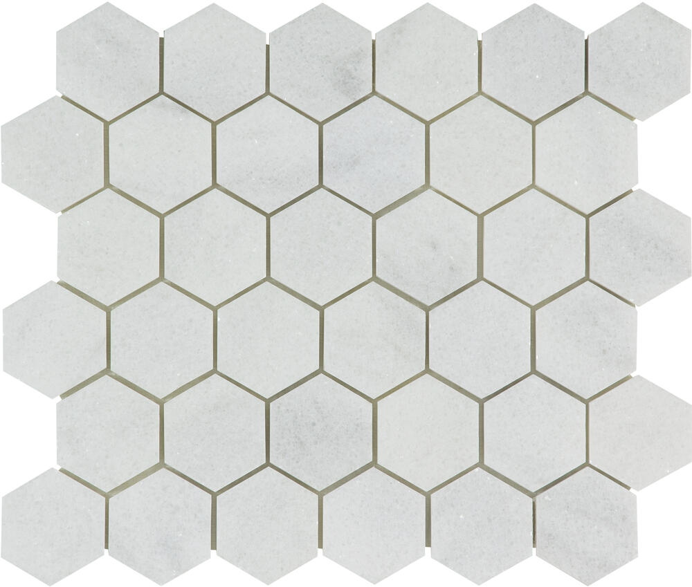Ellis + Fisher Bianco Marble Hexagon 12 x 10-7/16 Stone Mosaic Tile Ellis + Fisher Bianco Marble Hexagon 12 x 10-7/16 Stone Mosaic Tile
