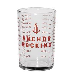 Anchor Hocking 96522AHG18 1 oz. Measuring Glass with Red Print and  Graduations