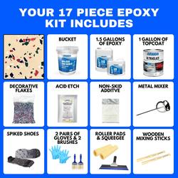 ArmorPoxy Garage Epoxy Floor Kit for Concrete - 32 Piece 2-Layer Epoxy