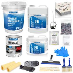ArmorPoxy Garage Epoxy Floor Kit for Concrete - 32 Piece 2-Layer Epoxy